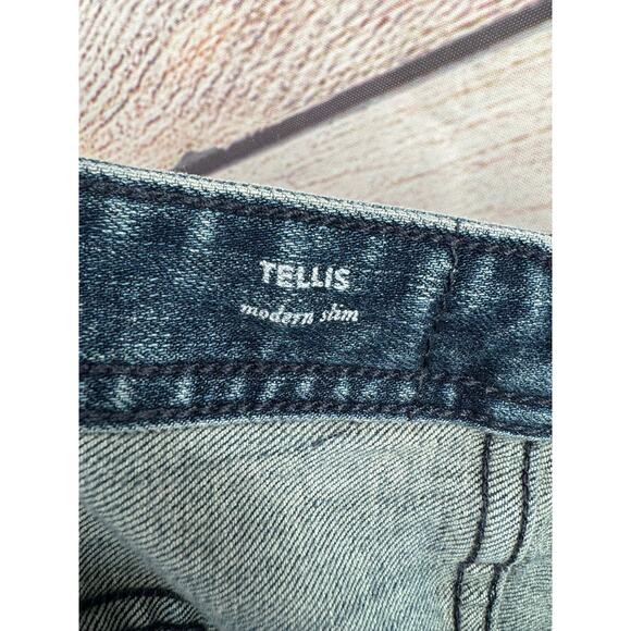 AG Adriano Goldschmied Distressed 360 Tellis Modern Slim Jeans Mens 38x33 Blue - Picture 7 of 11